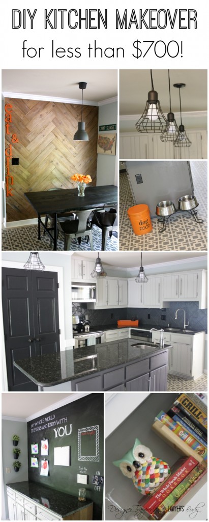WOW! Budget kitchen makeover by Designer Trapped in a Lawyer's Body. Totally transformed with PAINT! #kitchenmakeover