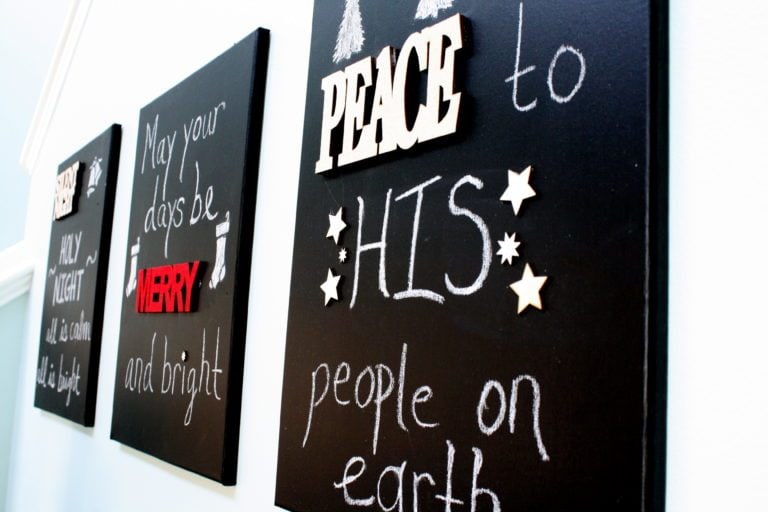 DIY Chalkboard Christmas Canvases in less than 30 minutes and for less than $30