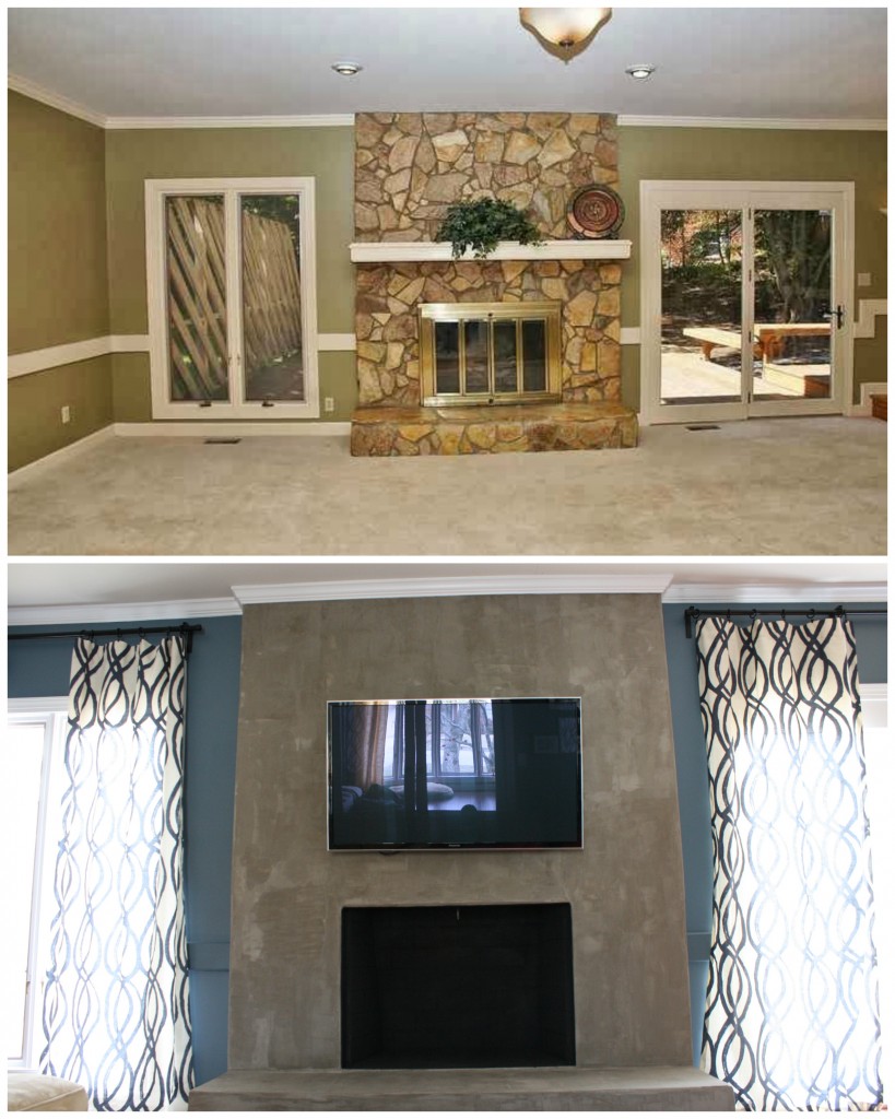 DIY Concrete Fireplace by Designer Trapped in a Lawyer's Body {designertrapped.com}