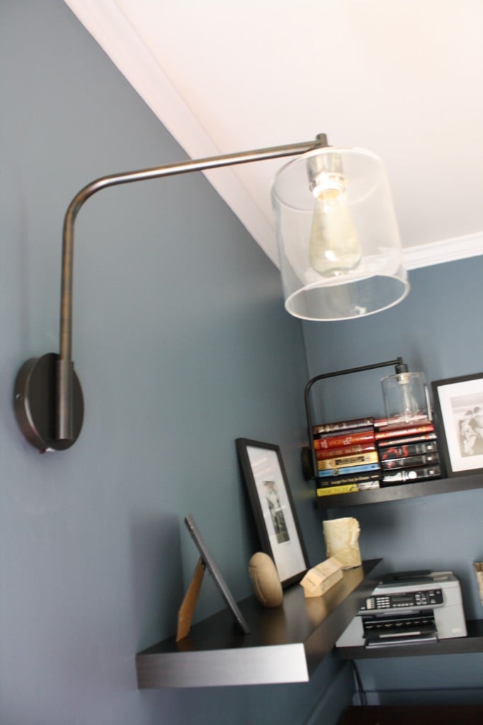 West Elm Lens Sconce used in contemporary family room by Designer Trapped in a Lawyer's Body {designertrapped.com}