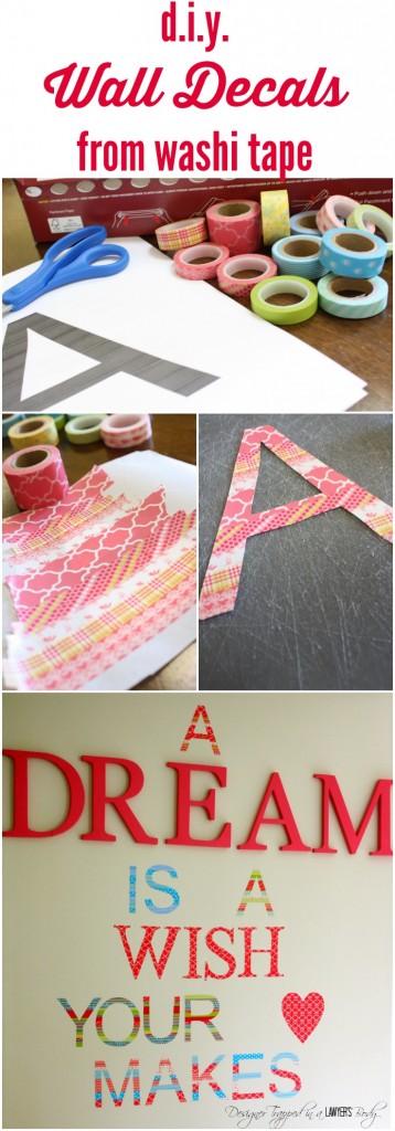 This is GENIUS! Make your own wall decals using washi tape! Full tutorial by Designer Trapped in a Lawyer's Body.