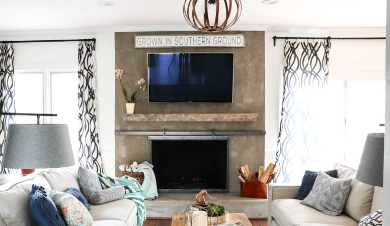 concrete fireplace makeover