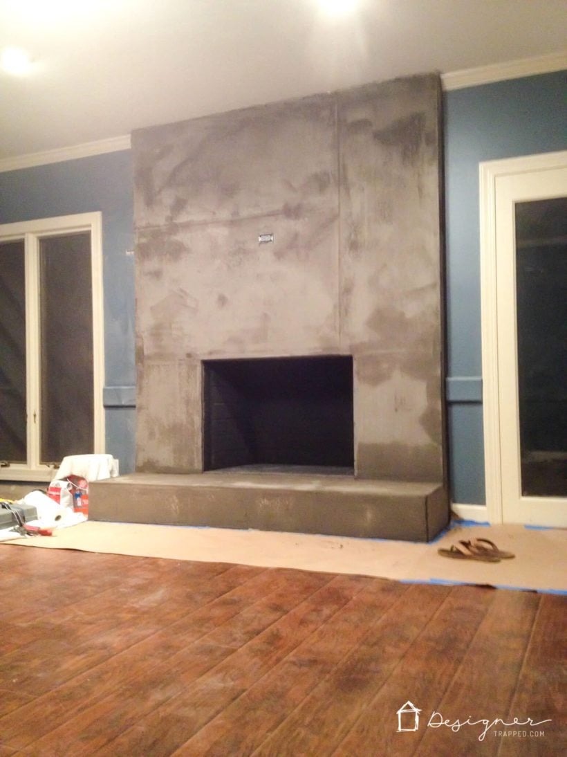 DIY concrete fireplace in progress