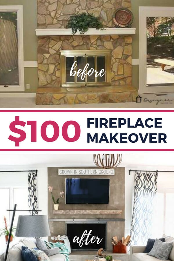 DIY Concrete Fireplace For Less than $100!