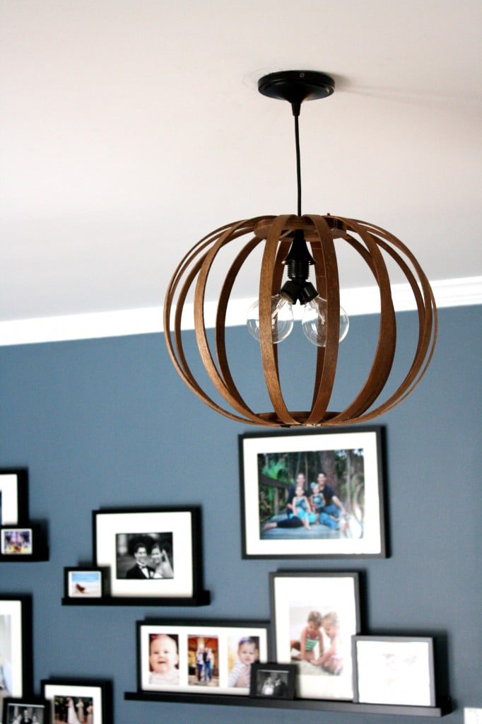 MUST PIN! Totally genius idea for making a West Elm knock off Bentwood Pendant light. Full tutorial by Designer Trapped in a Lawyer's Body.