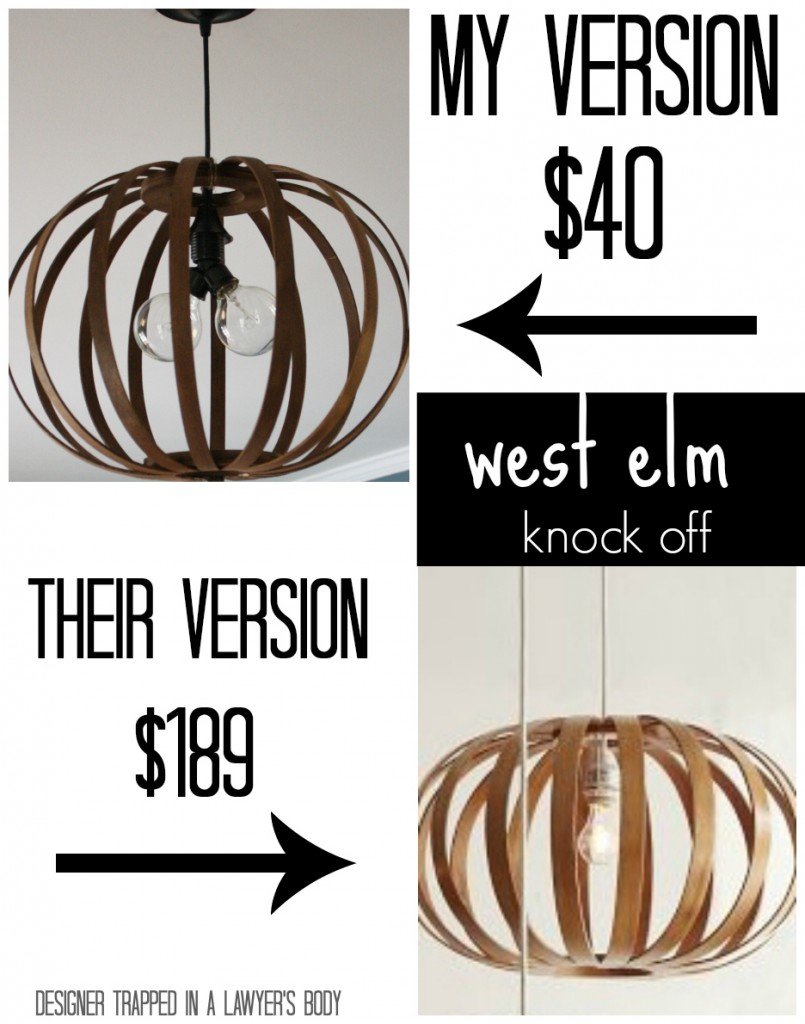 West Elm Bentwood Pendant Knock Off by Designer Trapped in a Lawyer's Body {designertrapped.com}