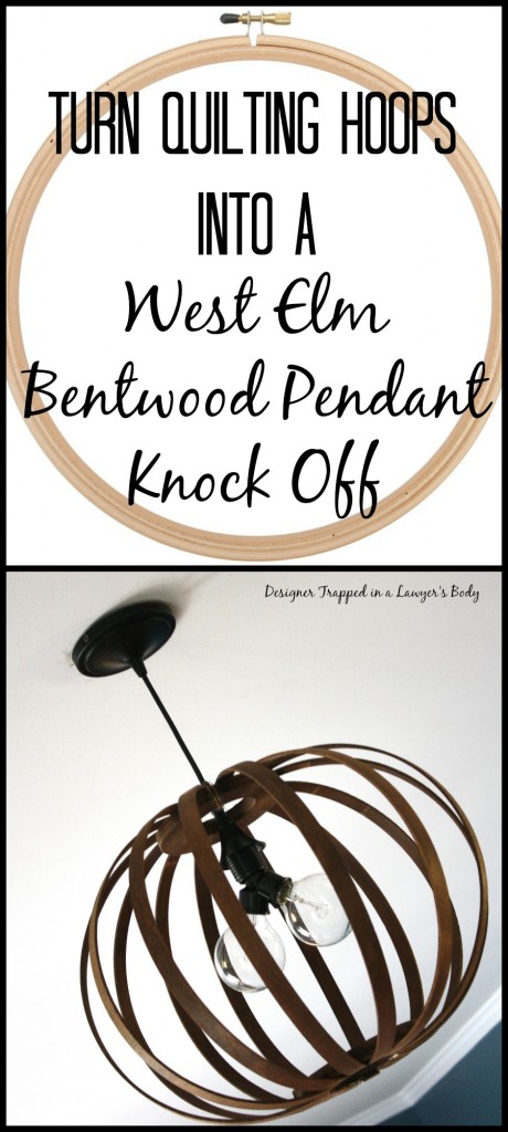 MUST PIN! Totally genius tutorial for making a West Elm Bentwood Pendant light Knock Off. Full tutorial by Designer Trapped in a Lawyer's Body. #westelmknockoff