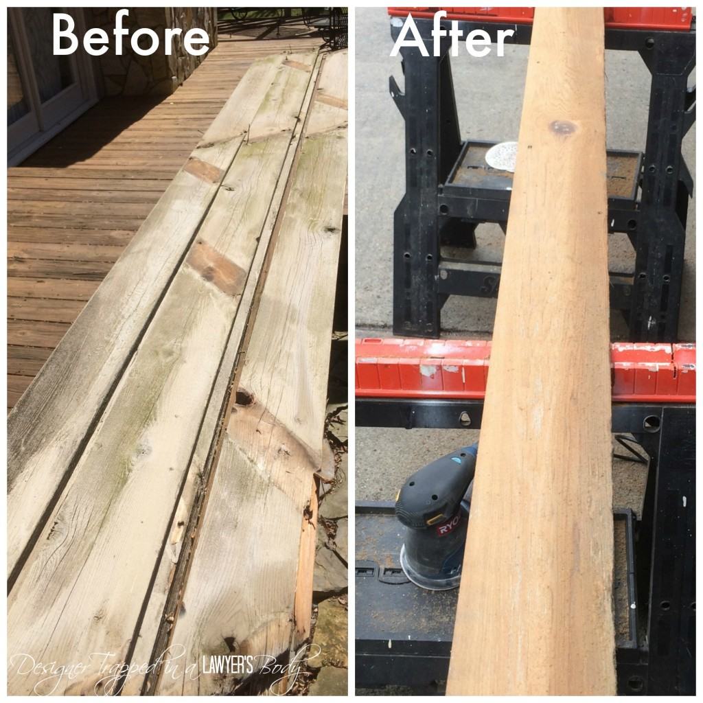 before and after wood planks