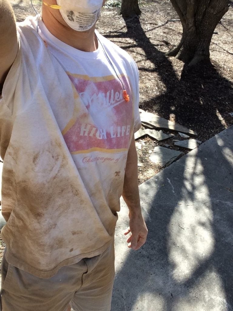 dirty tee shirt