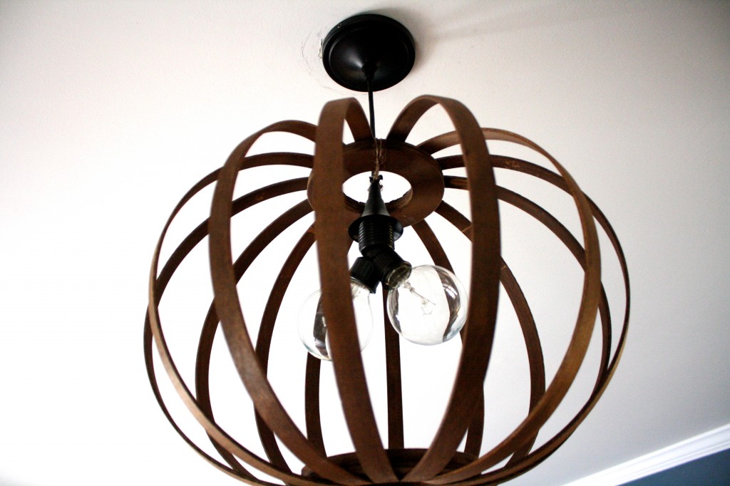 MUST PIN! Totally genius idea for making a West Elm knock off Bentwood Pendant light. Full tutorial by Designer Trapped in a Lawyer's Body.