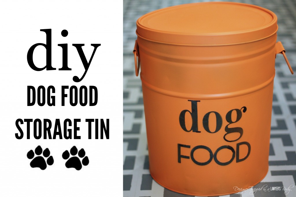 MUST PIN! DIY Dog Food Storage Bin by Designer Trapped in a Lawyer's Body! #dogfoodbin