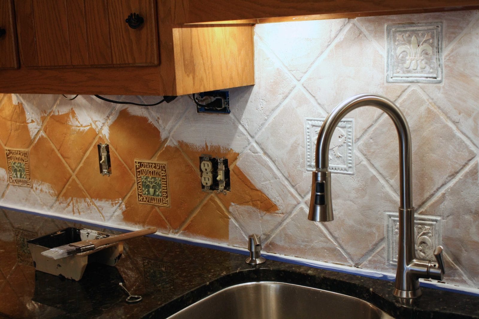 How To Paint A Tile Backsplash My Budget Solution