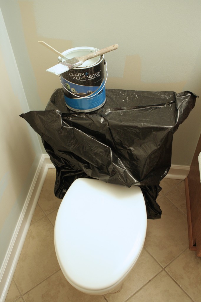 GENIUS! Tip for painting around a toilet by Designer Trapped in a Lawyer's Body. #paintingtips