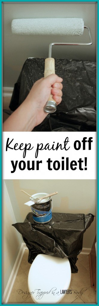 GENIUS! Tip for painting around a toilet by Designer Trapped in a Lawyer's Body. #paintingtips