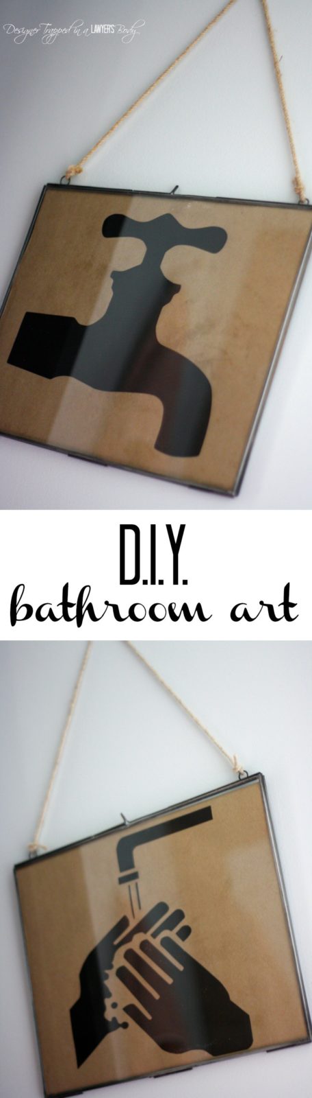 FABULOUS! Love this DIY bathroom decor! Full tutorial by Designer Trapped in a Lawyer's Body! #BathroomArt