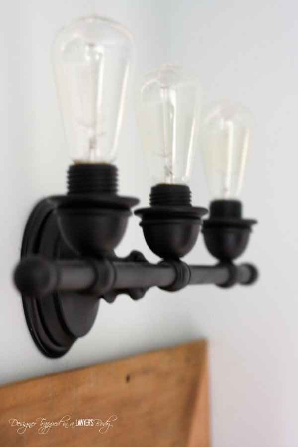 “New” Industrial Bathroom Lighting for our Powder Room!
