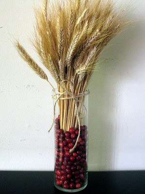 cranberry and wheat centerpiece
