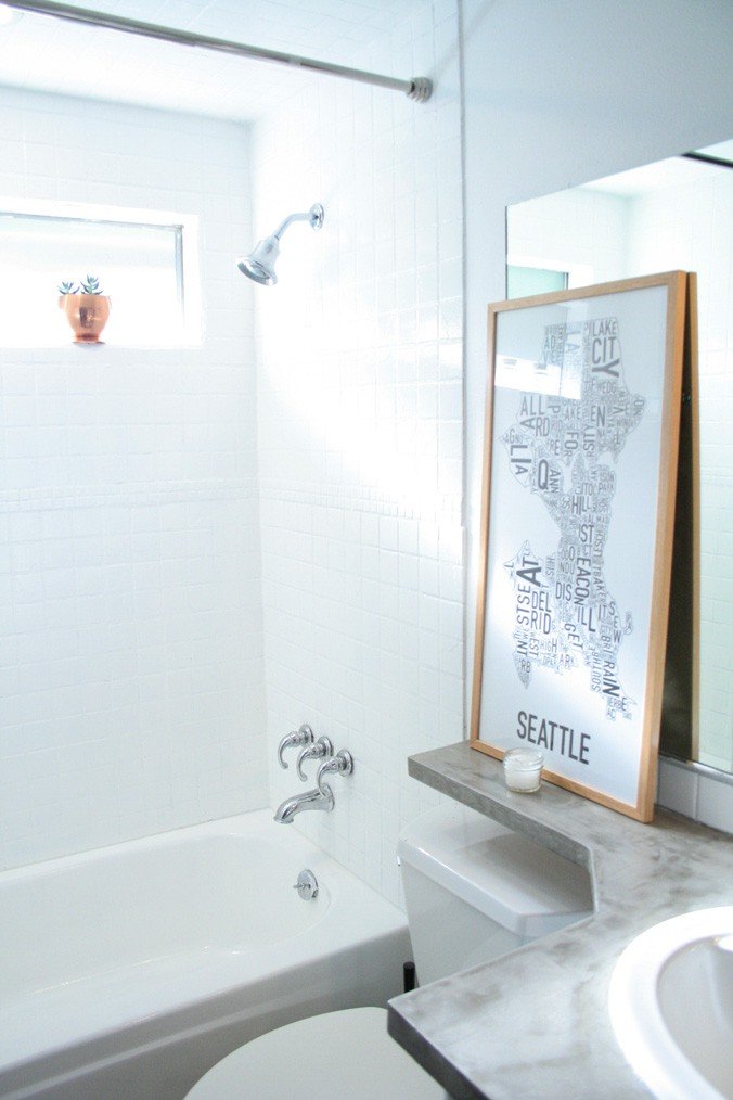 MUST PIN! Learn to paint shower tiles! Transform your shower on a budget! Full tutorial by Petite Modern Life for Designer Trapped in a Lawyer's Body.