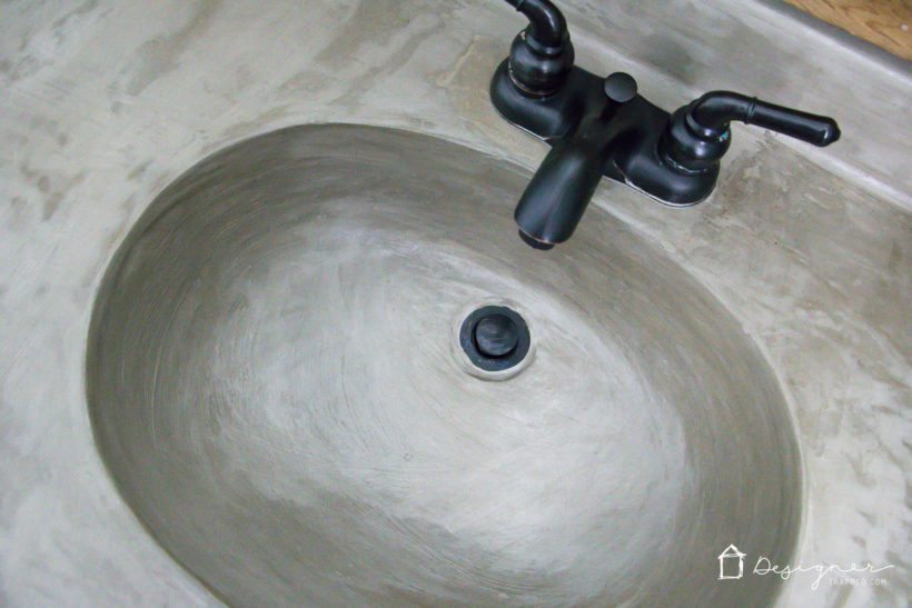 concrete overlay in bathroom sink
