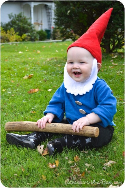 DIY toddler gnome costume