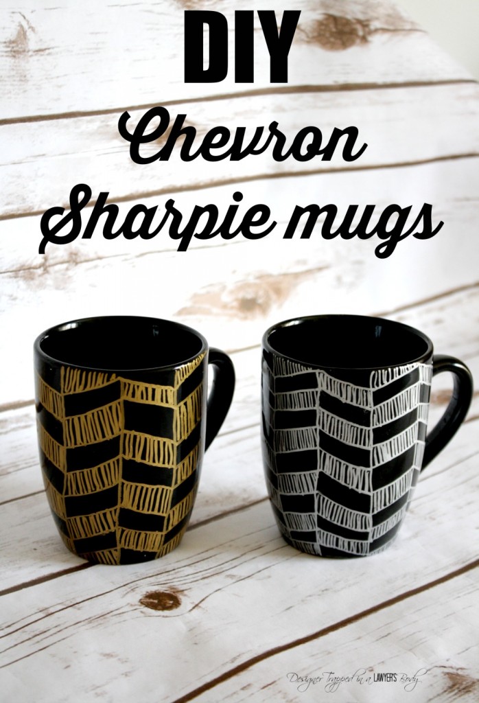 AWESOME! Learn how to make sharpie mugs with a chevron pattern. They are easy, affordable and make PERFECT GIFTS! 