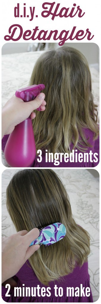 THIS IS AWESOME! You can make DIY hair detangler spray that works better than the expensive detanglers you are purchasing! It takes only a few ingredients and 2 minutes to make! Full tutorial by Designer Trapped in a Lawyer's Body.