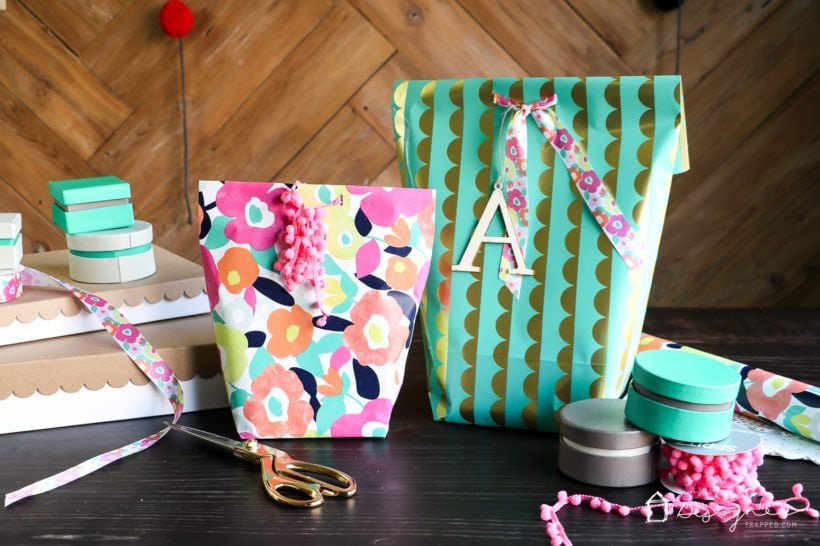 DIY gift bag from wrapping paper by Tasha Agruso of Kaleidoscope Living