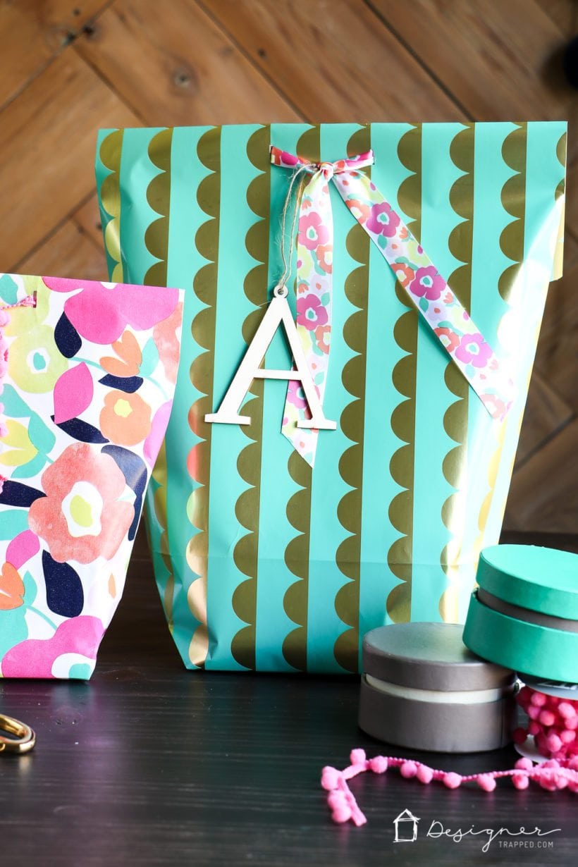DIY wrapping paper gift bag