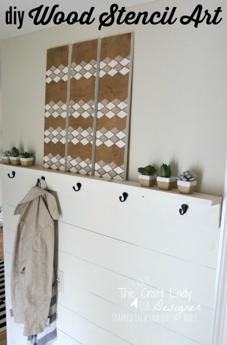 This is Awesome! Turn scrap wood into DIY stencil wall art with stain, paint, and (of course) a stencil!