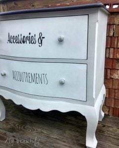Give an old dresser an updated makeover with paint and labeled drawers! See the full tutorial at DIY beautify
