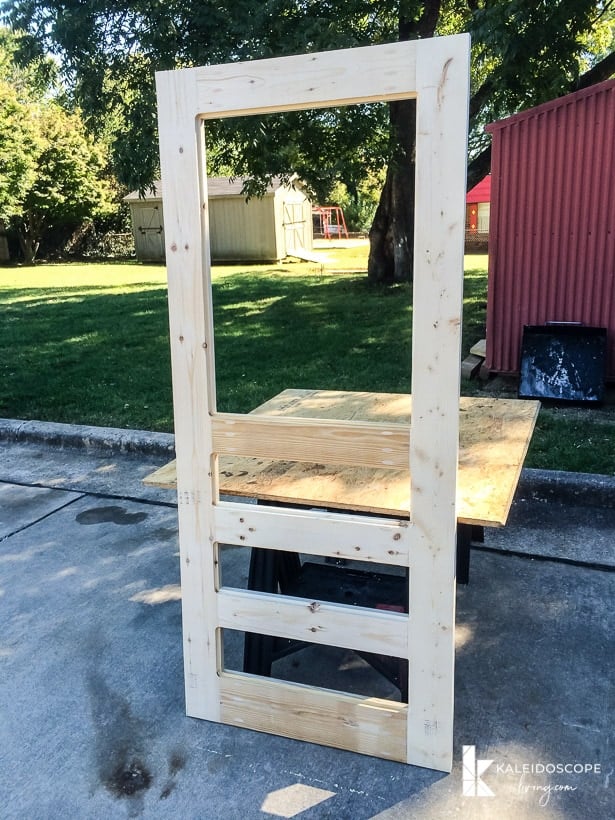 assembled frame of DIY screen door