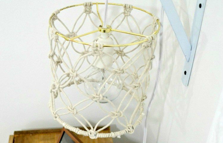 THIS IS AWESOME! Learn to make a DIY macrame lamp shade for a boho chic look on a budget! Full tutorial by For My Love Of for Designer Trapped in a Lawyer’s Body.