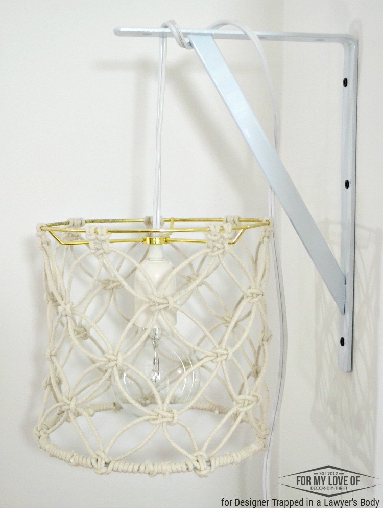 THIS IS AWESOME! Learn to make a DIY macrame lamp shade for a boho chic look on a budget! Full tutorial by For My Love Of for Designer Trapped in a Lawyer’s Body. 