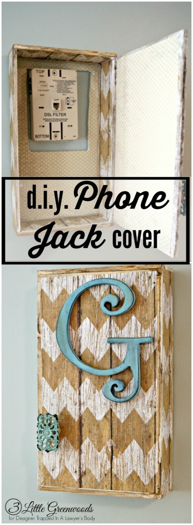 GENIUS! Come learn how to hide a phone jack with this easy tutorial by 3 Little Greenwoods for Designer Trapped in a Lawyer's Body!