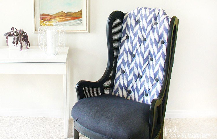 Learn How to Upholster a Chair ~ Cane Wingback Chair Makeover