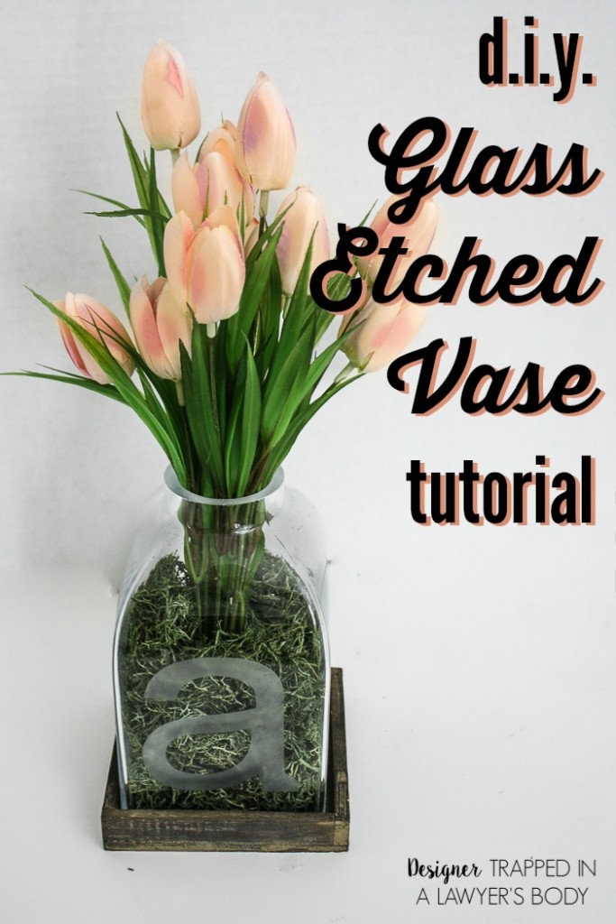 FABULOUS GIFT IDEA! Etching glass is easy with this DIY etched glass tutorial from Designer Trapped in a Lawyer's Body. Perfect for a wedding, housewarming, birthday or holiday gift!