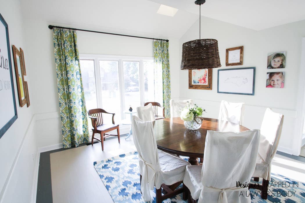 AMAZING, budget-friendly dining room makeover by Designer Trapped in a Lawyer's Body! There is so much texture and interest, and it didn't break the bank!