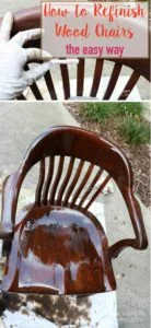 THIS IS AWESOME! Learn how to refinish wood chairs without sanding or stripping the existing finish. Full tutorial by Designer Trapped in a Lawyer's Body. #spon