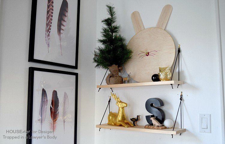 LOVE THIS! This DIY shelving using wood and leather is absolutely fabulous, and so easy to make. Great beginner project. Full tutorial by Houseologie for Designer Trapped in a Lawyer's Body.