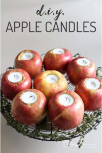 OMG--love this! Come learn how to make this centerpiece out of DIY apple candles. So pretty!