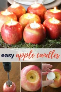 DIY apple candles