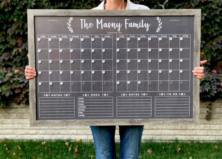 custom chalkboard calendar