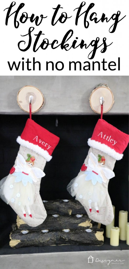 AWESOME! Learn where to hang stockings when you don't have a mantel. Tons of great ideas from Designer Trapped in a Lawyer's Body!