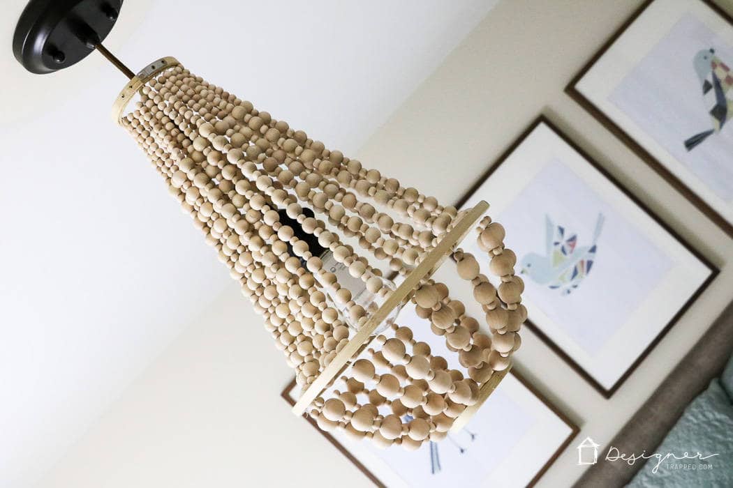 GORGEOUS wood bead chandelier by Designer Trapped in a Lawyer's body for Remodelaholic.com!