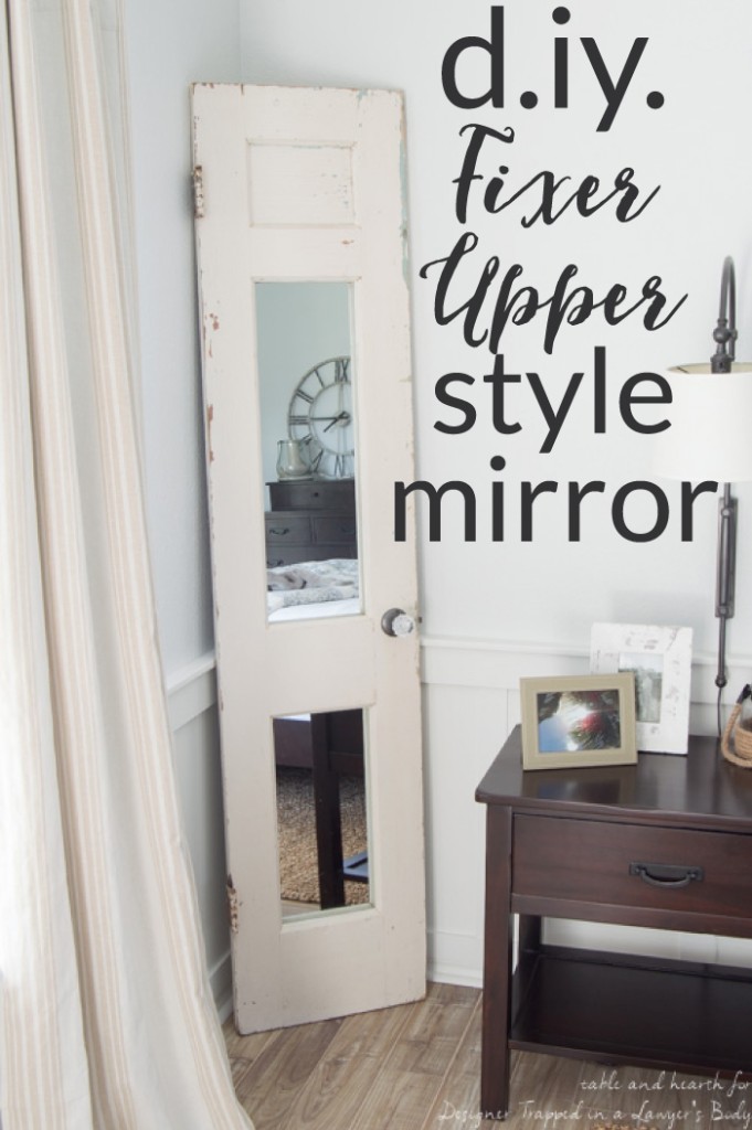 BEAUTIFUL! Love this DIY farmhouse mirror. It really does look like it came straight out of an episode of Fixer Upper :) 