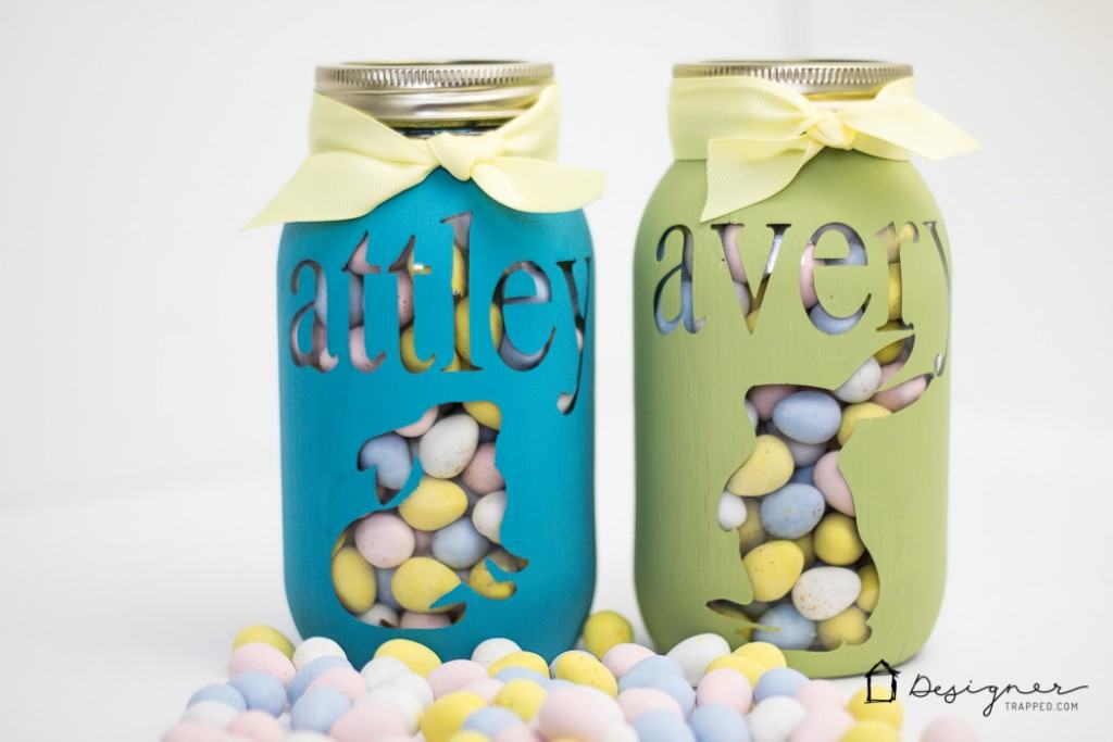 OMG--how cute is this personalized mason jar project? And it looks so easy! Perfect for Easter, Valentine's Day, Christmas or birthday gifts. I can't wait to try it. 