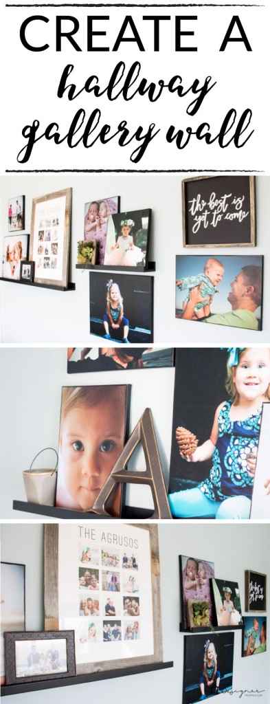 LOVE how this blogger added personality to her hallway with this gorgeous wall gallery full of family photos and special pieces!