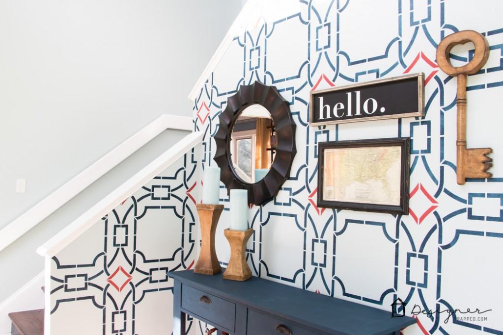 OMG, this wall is gorgeous! It's not wallpaper, it's a stencil. Learn how to stencil with this blogger's tutorial. It looks easy! 