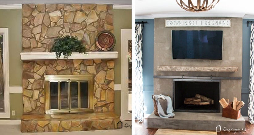 OMG, this fireplace makeover is amazing and was done on such a small budget!