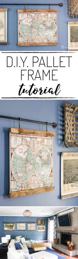 OMG, this DIY map art is amazing. Totally excited about how to make picture frames like this and I love how they are hanging from pipe!